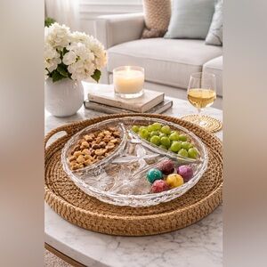 NIB Crystal Clear Studios Decorative Crystal Bowl – Paradise Garden (33 cm)